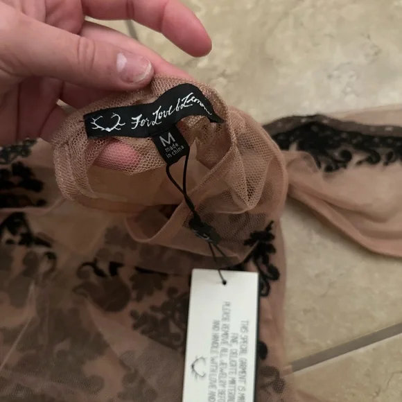 FOR LOVE AND LEMONS NWT BLACK EMBROIDERED MINI DRESS - Picture 5 of 6